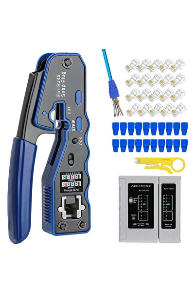 Choice Network Tool Kit RJ45 CAT6 Crimping Tool Kit with Pass Through Connect...