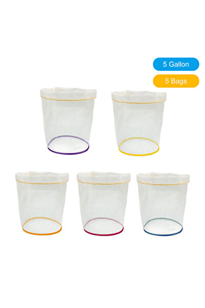 Choice1 5 Gallon-5 PCS 5pcs 1 Gallon Or 5 Gallon Filter Bag Bubble Bag Kit Se...