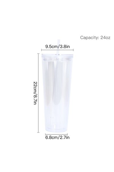Choice Dull NEW 24oz Capacity Snowglobe Tumbler Transparent DIY Plastic Clear...
