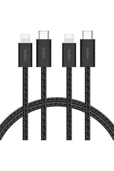 Belkin 2 كابل USB-C مضفر إلى Lightning، بطول 1.5 متر، لهاتف iPhone 14 والمودي...