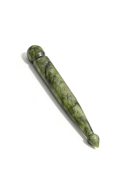 Choice Green L Natural Jade Stone Gua Sha Acupuncture Pen Deep Tissue Meridia...