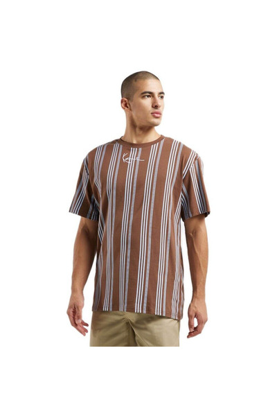 KARL KANI Tricou bărbătesc cu mânecă scurtă: Tricou cu dungi și logo mic M