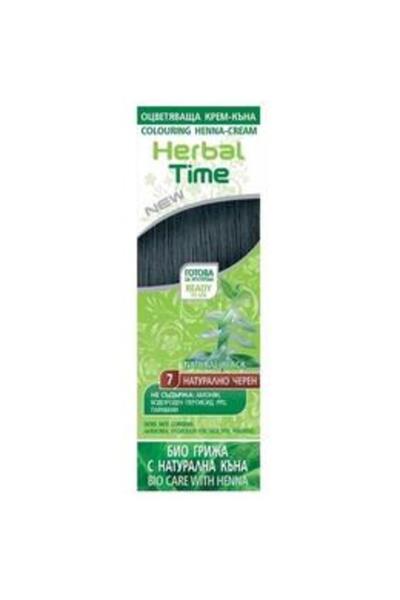 Rosa İmpex Crema Coloranta pe Baza de Henna Herbal Time, nuanta 7 Black, 75ml