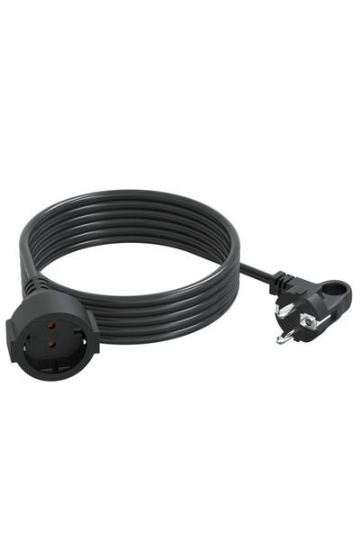 Choice 2m black 2M/3M/5M EU plug power extension line flat head protection co...