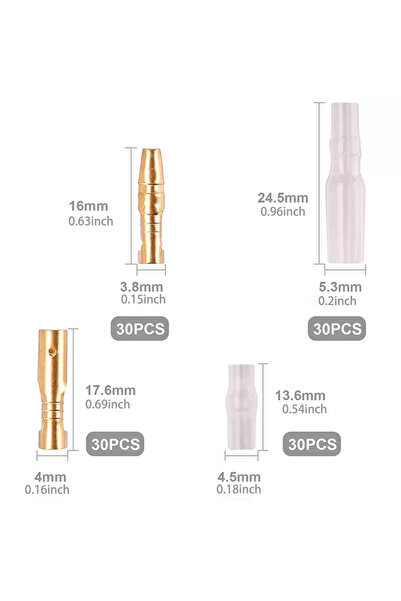Choice 120PCS 120pcs Docking terminal Female And Male Bullet Terminals Connec...
