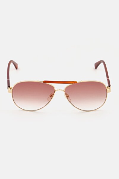 Longchamp Women LO109S Pilot UV Protection Sunglasses, Gold/Brown