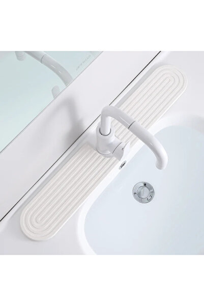 Choice S White 1Pair Faucet Mats for Kitchen Sink Water Absorbent Stone Sink ...