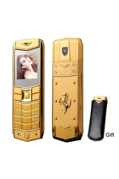Choice1 هاتف محمول ذهبي فاخر قياسي صغير الحجم نحيف مزود بشريحتي اتصال وبلوتوث...