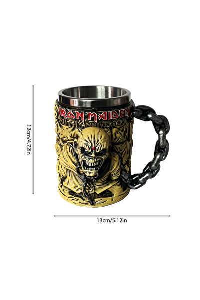 Choice1 كوب قهوة ستانلس ستيل بتصميم Iron Maiden للذكرى الخمسين، سعة 301-400 م...