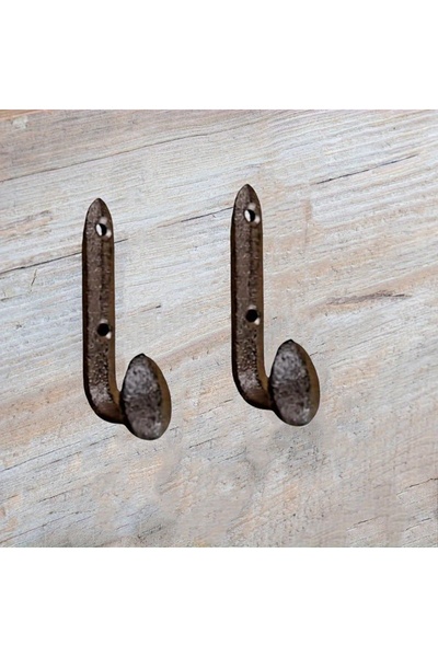 Choice 2pcs 2Pcs Vintage Cast Iron Wall Hooks Heavy Duty Decorative Hangers f...