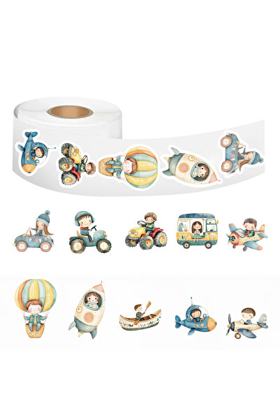 Choice 500PCS 500PCS Cartoon Transportation Vehicles Roll Stickers Gifts Labe...