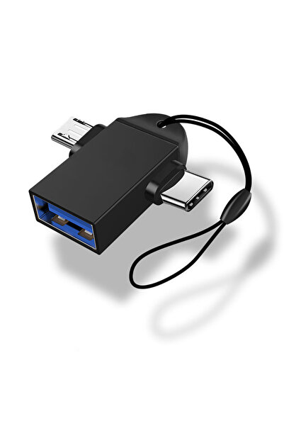 Choice موصل USB أسود متعدد الوظائف 2 في 1 محول OTG من USB إلى TYPE-C لأجهزة ا...