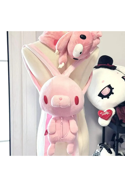 Choice MINISO pink Kawai Universal Rabbit Plush Doll Shoulder Bag Red-eyed Ra...
