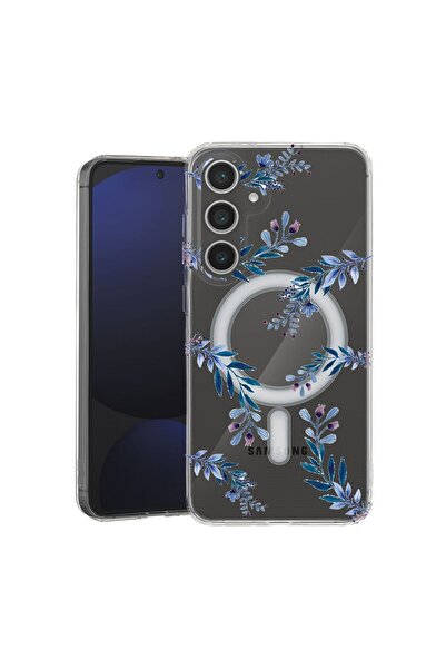 bestcase Husă pentru Samsung Galaxy A56 cu design cu flori albastre, TPU anti...