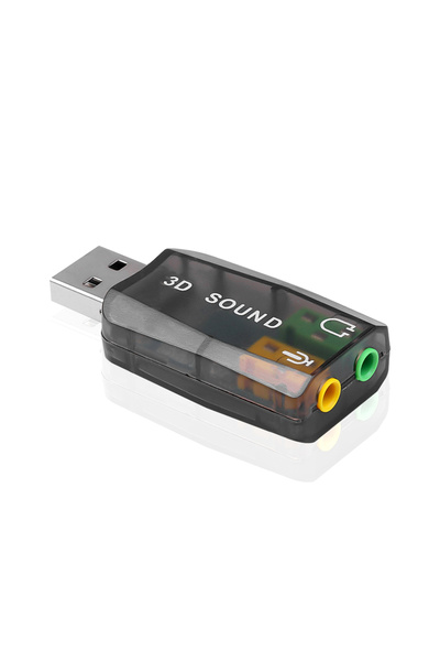 Choice1 بطاقة صوت USB خارجية بنية اللون مع محول سماعة رأس ثلاثية الأبعاد وميك...