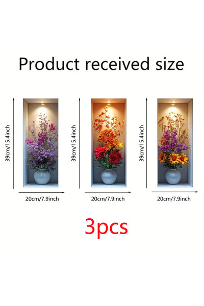 Choice MULTI 3D Imitation Wall Painting Realistic Vase Self-adhesive Wall Sti...