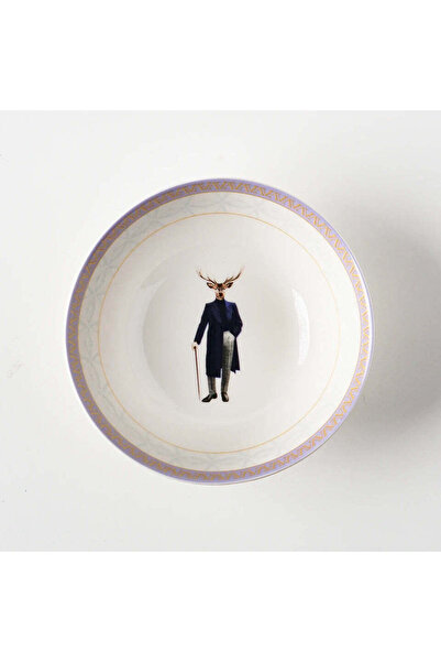VİTELLİ Deer Gentleman Porcelain Salad & Soup Bowl 15 cm