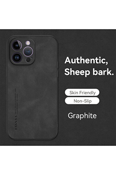 Choice53 iPhone17 Black PU Sheepskin Texture Leather Soft Cover For iPhone 17...