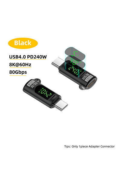 choice2 محول USB4 أسود بسرعة 40 جيجابت في الثانية مع شاشة رقمية، كابل USB 4 V...