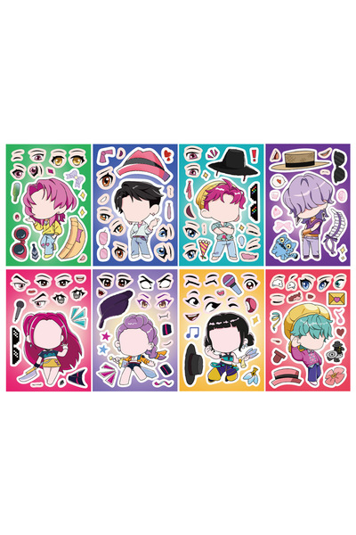 Choice 8pcs 8/16 Pcs Cartoon People Puzzle Make A Face Creative Stickers DIY ...