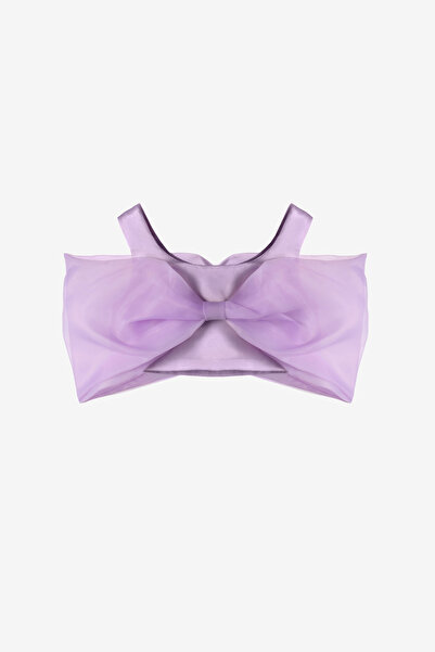Le Mabelle Lila Big Bow Crop Blouse for Girls - Edith
