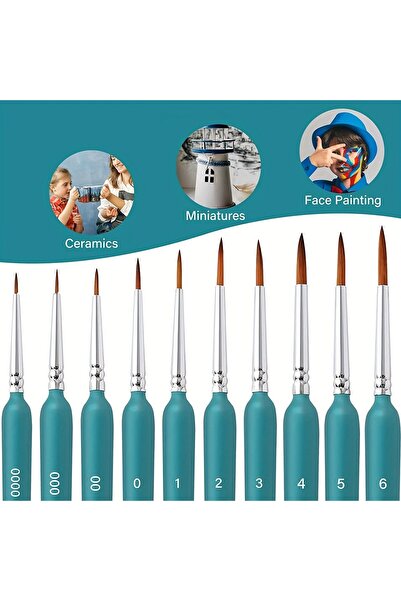 Choice 11pcs Fine Detail Brush Set - Soft Wolf Hair Liner Pen for Watercolor,...