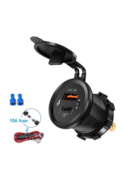 choice2 شاحن سيارة kebidumei PD QC مع سلك 12/24 فولت، منفذ USB مزدوج، مقاوم ل...