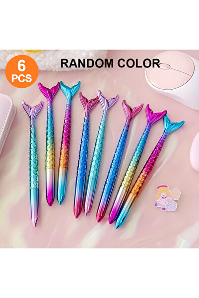 Choice black 6 Mermaid Pens, Creative Design, Rich Colors, Sturdy Body, Smoot...