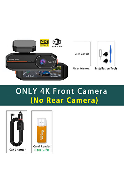 Choice4 كاميرا لوحة القيادة WP57 بدون كاميرا خلفية بدقة 4K 3840*2160P مع واي ...
