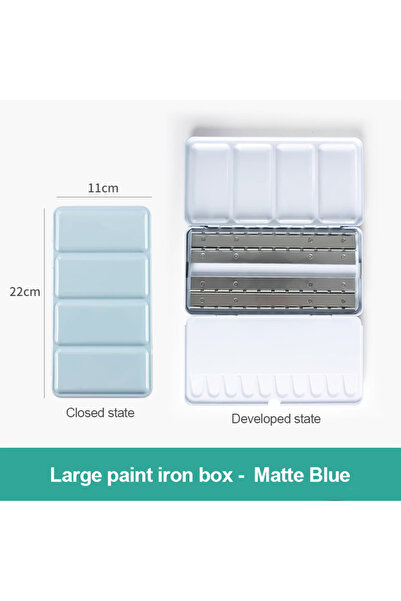 Choice11 1pc large fantasy Empty Metal Watercolor Tin with Fold-Out Palette P...