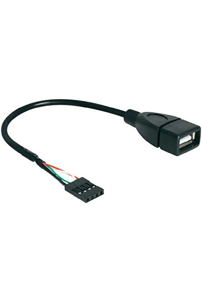 DELOCK Cablu USB 2.0, conector cu 4 pini > mufă USB-A (negru, 20cm)