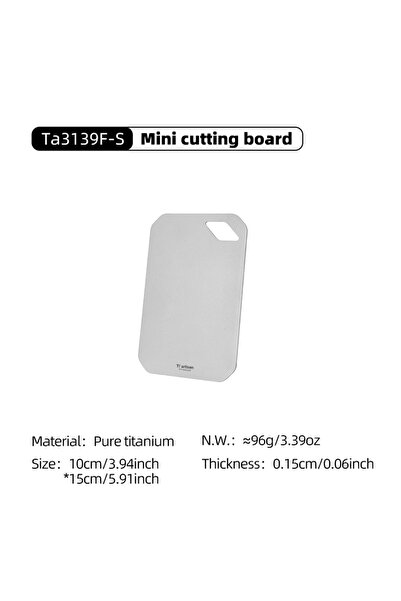 Choice5 Matte-S Tiartisan Pure Titaniuim Mini Cutting Board Outdoor Camping P...