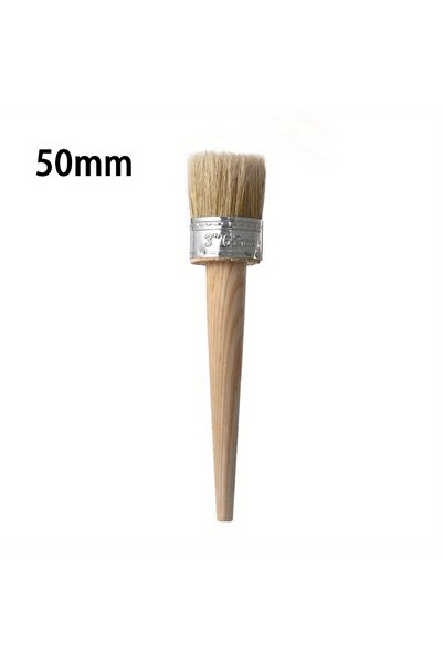Choice4 50mm 1pc Round Bristle Chalk Oil Paint Painting Wax Wooden Handle Bru...