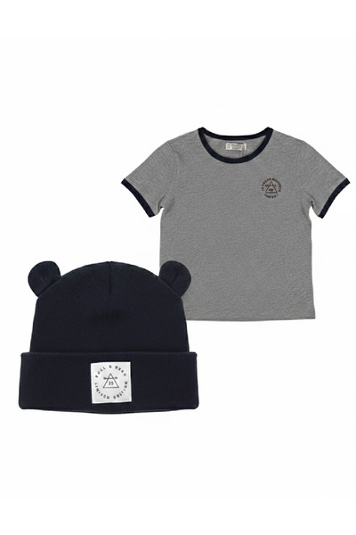Evendi Hat and T-shirt set, Grey/blue