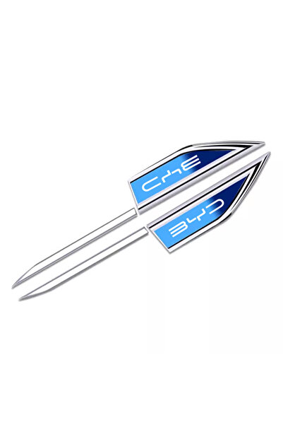 Choice1 Blue 2Pcs Metal Stickers Car Body Decoration For BYD Tang F3 E6 Atto3...