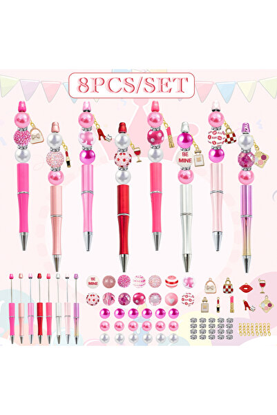 Choice1 8PCS 8PCS Pink Rose Women's Popular Cosmetic Lipstick Perfume Leather...