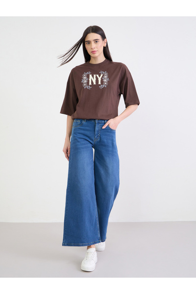 Styli Women Blue Wide Leg Jeans