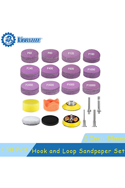 Choice 2 Inch Purple Hook and Loop Sandpaper Set 130 Pcs 50mm with Polishing ...