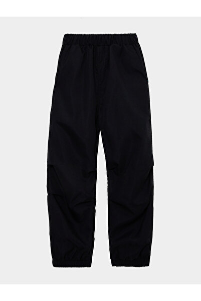 Styli Boys Black Woven Joggers with Elastic Waist