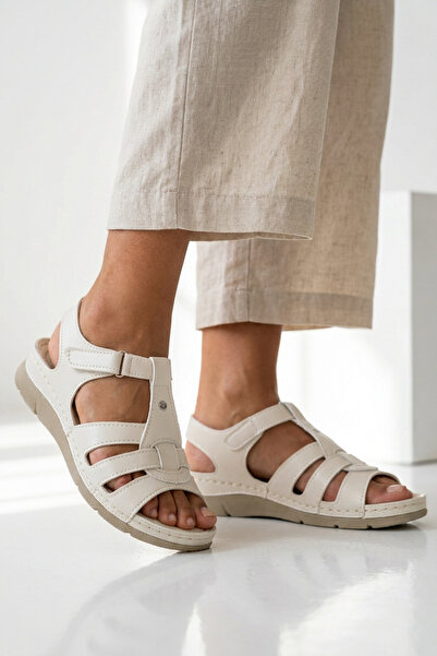 Step Stones Women's Velcro Wedge Heeled Anatomical Orthopedic Sandals |   Wom...