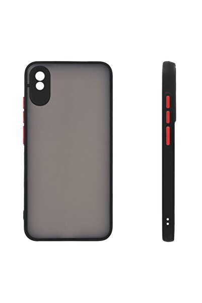 Sonique Θήκη Σιλικόνης Color Button Bumper Xiaomi Redmi 9A / Redmi 9AT Μαύρο