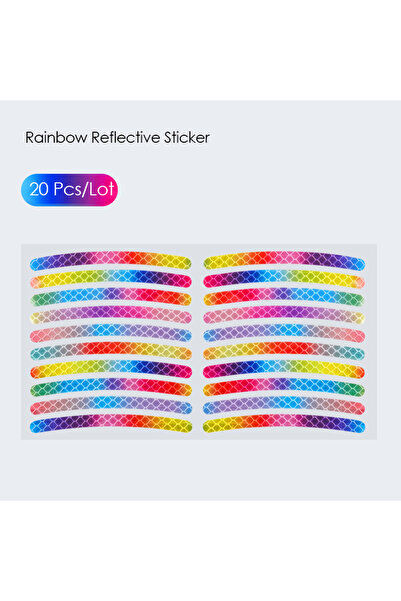 Choice Rainbow Reflective 20Pcs/Set Rainbow Reflective Sticker for Bike Wheel...