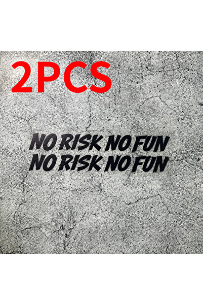 Choice1 (19x2cm)2PCS (NRNF2)Black 2PCS No Risk No Fun Motorcycle Helmet Stick...