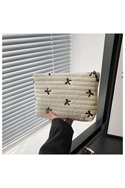 Choice white color Large Capacity Cute Makeup Bag with Zipper - Embroidery Bo...