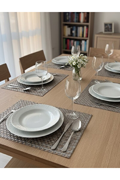 Evendi Table napkin set, Grey/brown