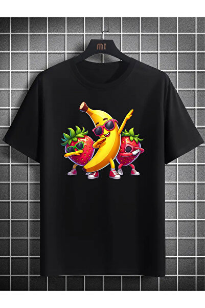 yiou trendy clothing تي شيرت رجالي بطبعة الموز والفراولة