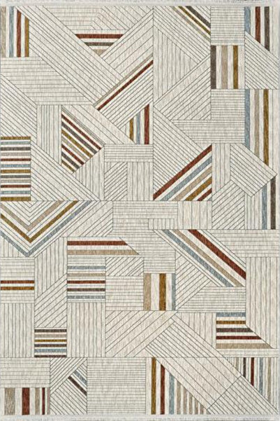 GÜMÜŞSUYU Adara 18342 K10 Multi Geometrik Desenli Modern Halı