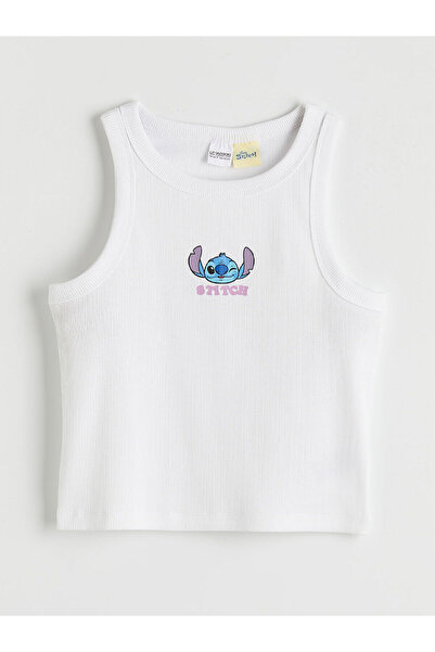 LC Waikiki Nevavm Oval Collar Stitch Printed Girls' Undershirt with a Difference
