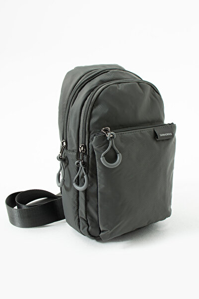 Sanmorris Unisex Kırinkıl Kumaş Suya Dayanıklı Çok Bölmeli Siyah Body Bag 6004