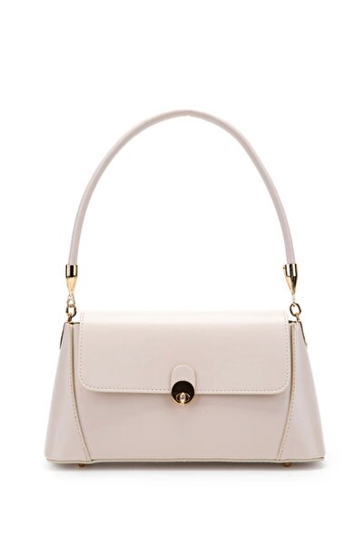 Mirel çanta Gold Buckle Detailled Hand and Shoulder Bag Ecru